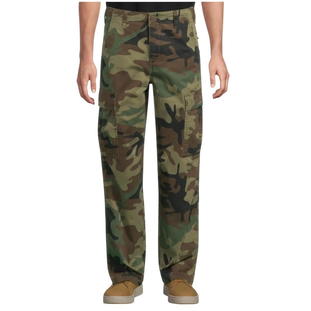 Levi's Mens XX Cargo Straight in Phalarope Camo Demitasse, Size 33x32